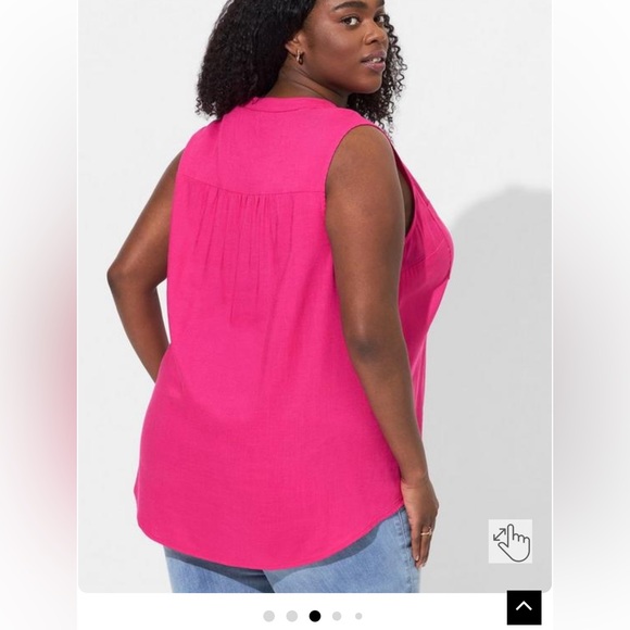 NWT Torrid Harper Linen Pullover Tank Size 2x pink peacock - Picture 5 of 7
